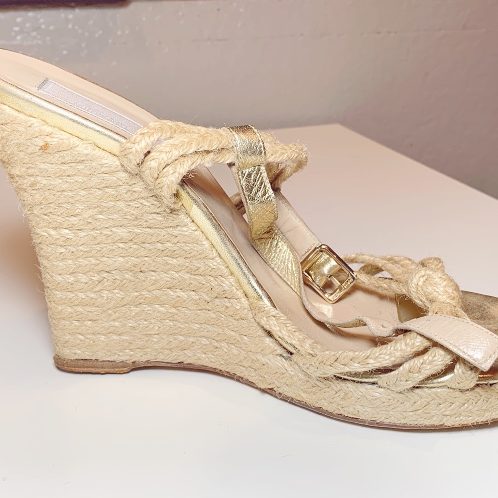 Michael Kors Wedge Sandals with Gold Straps